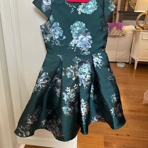 Rare Editions Emerald Floral Kids Dress